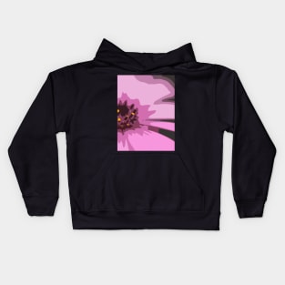 Abstract & Artsy Daisy Flower in Colorful Tones of Pretty Pink Kids Hoodie